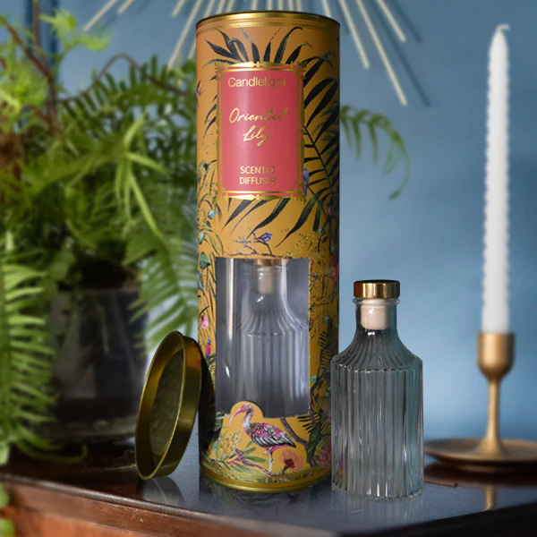 Exquisite Oriental Lily Fragrance Ochre Chinoiserie Reed Diffuser