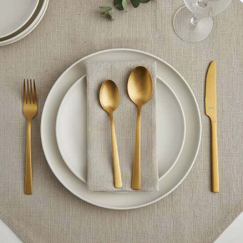 16-Piece Vintage Gold Cutlery Set