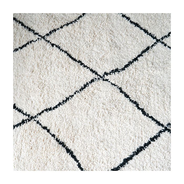 Extra Large Authentic Moroccan Berber Rug in Cream with a Black Cross Design - Image 3