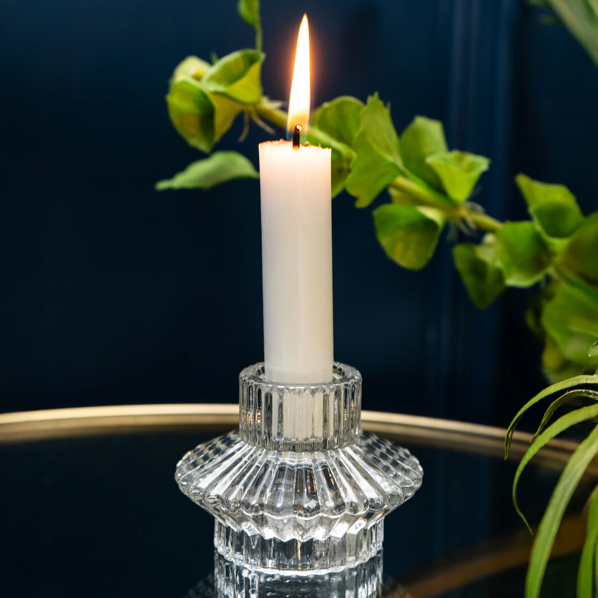 Elegant Dual-Sided Glass Tealight Candleholder - Image 3