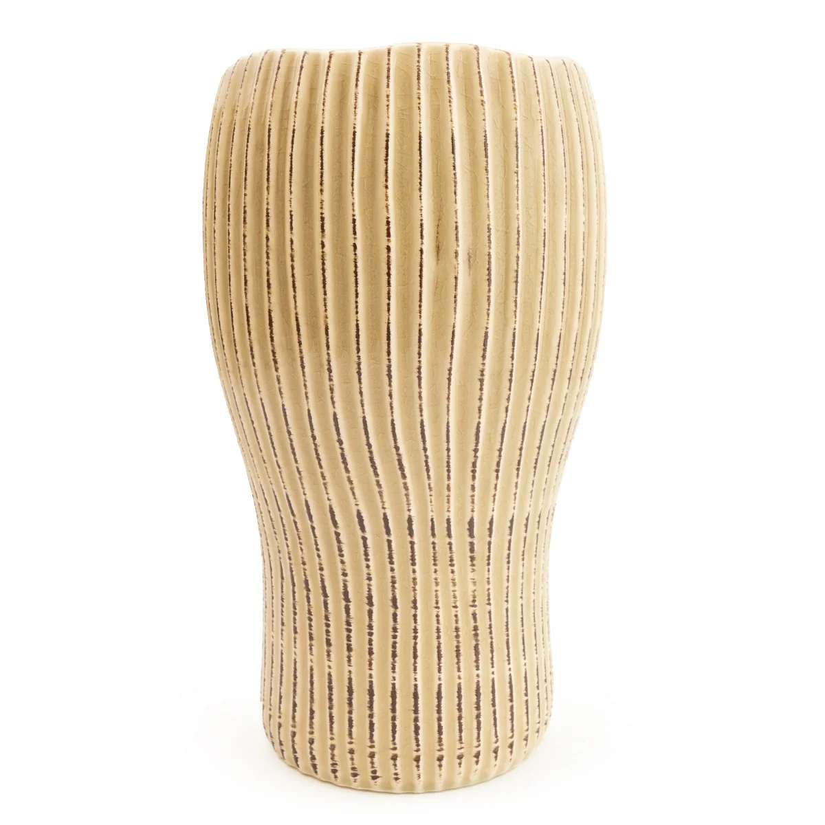 Medium Timeless Elegance Cream Dutch Ridged Vase - Image 2