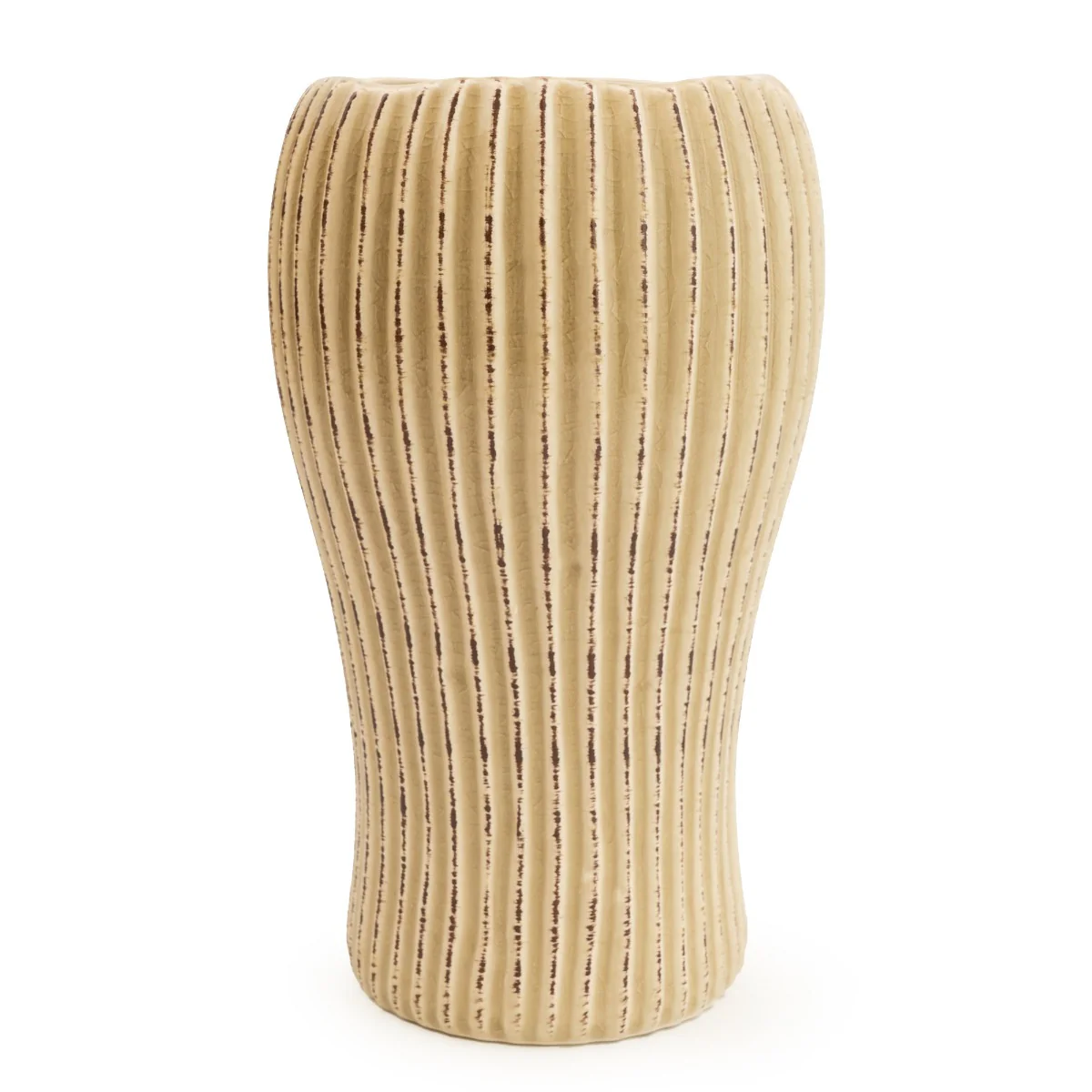 Timeless Elegance Cream Dutch Ridged Vase - Image 2