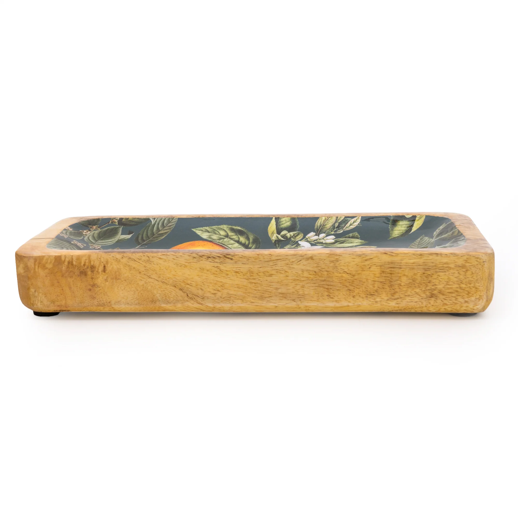 30.5cm Rectangular Dish with Enamel Inlay Orange Blossom - Image 4