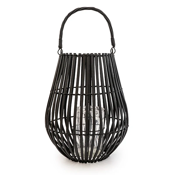 Urban Lantern Matt Black Slatted with a Chic Handle - Image 2