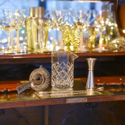 4 Piece Cocktail Set with Diamond Cut Glass Tumbler Jug - Image 3