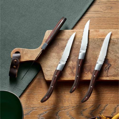 4-Piece Maroon Steak Knife Set