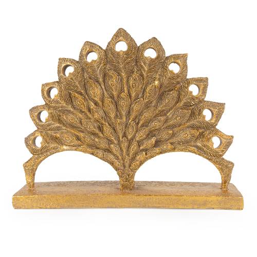 Antique Gold Fan Tail Peacock Ornament - Image 6