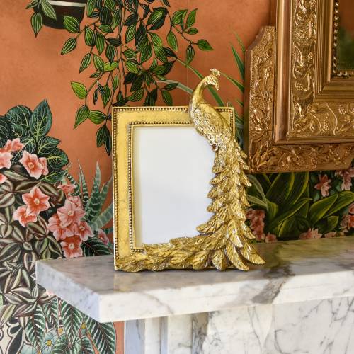 Antique Gold Peacock Photo Frame 4x6" - Image 2