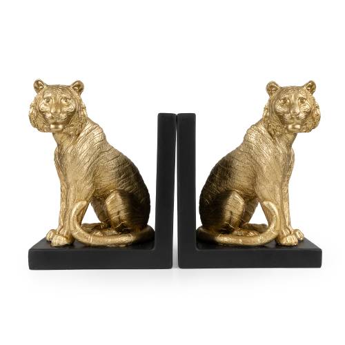 Antique Gold Tiger Bookends - Image 8