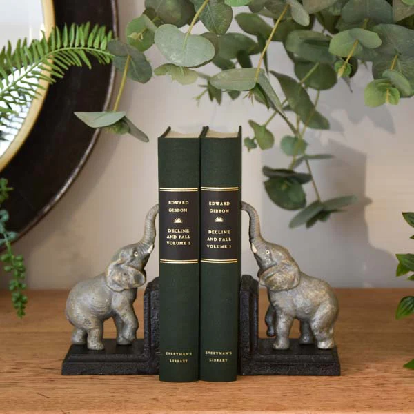 Antique Pair of Elephant Bookends Cast Iron