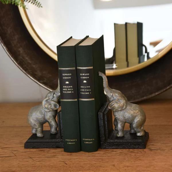 Antique Pair of Elephant Bookends Cast Iron - Image 3
