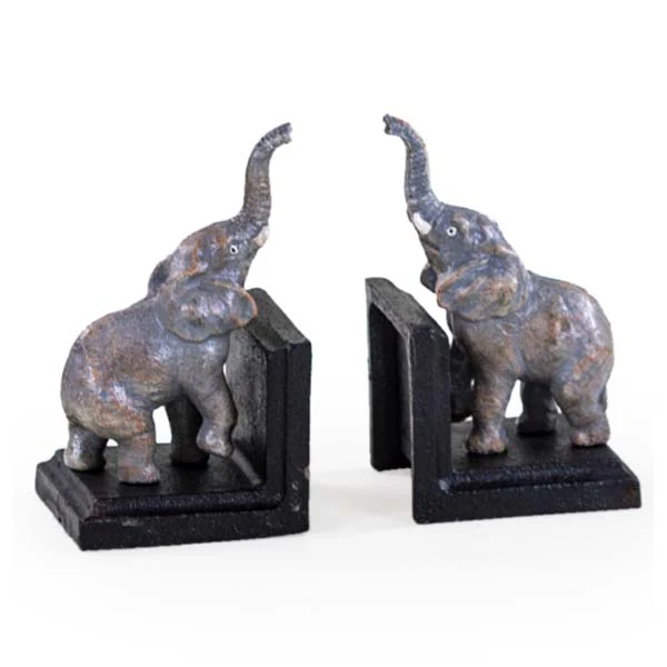 Antique Pair of Elephant Bookends Cast Iron - Image 4