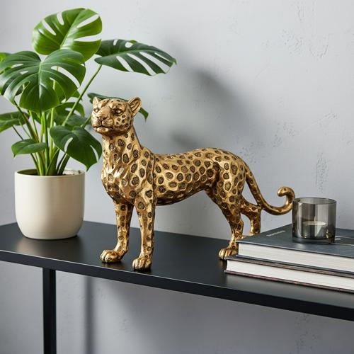 Art Deco Gold Leopard Statue