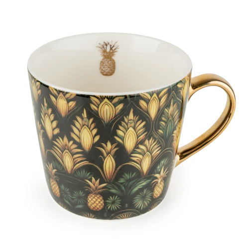 Art Deco Mug with Gold Pineapple Motif    - Image 3