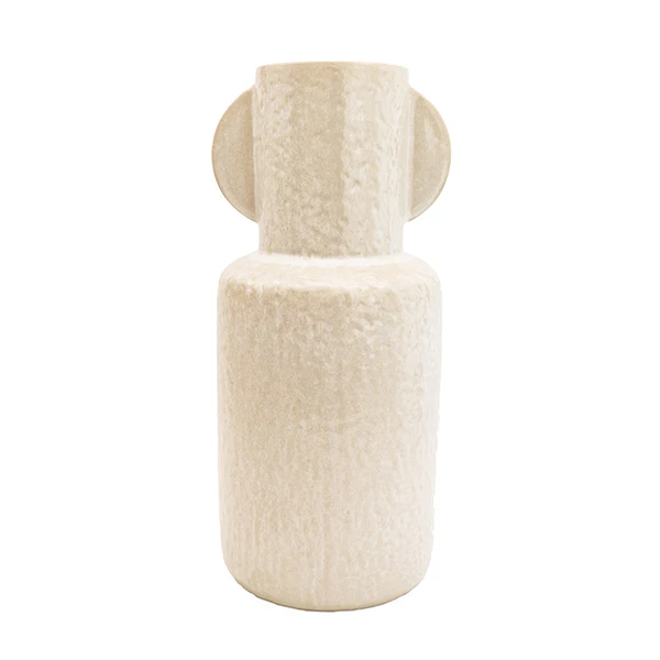 Art Deco Style Cream Vase with a Wide Neck - Image 2