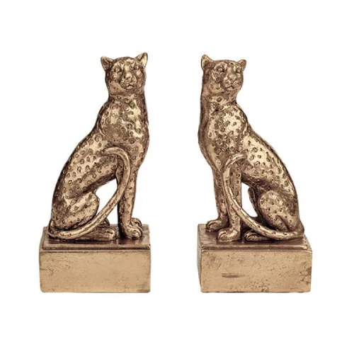 Art Deco Style Gold Leopard Bookends - Image 10