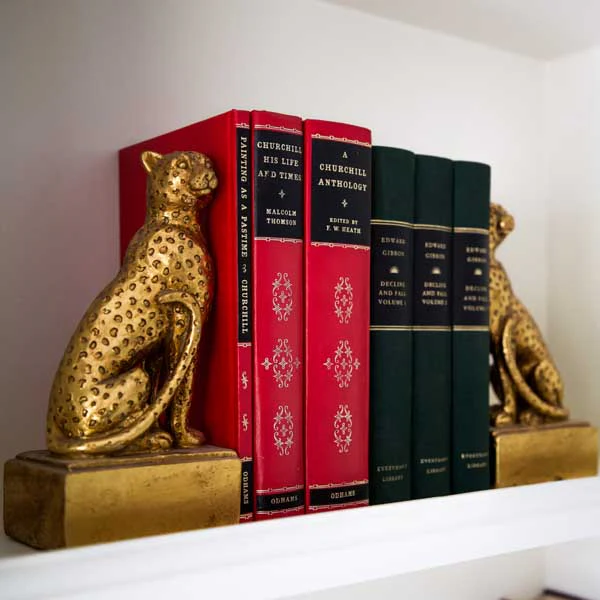 Art Deco Style Gold Leopard Bookends - Image 3