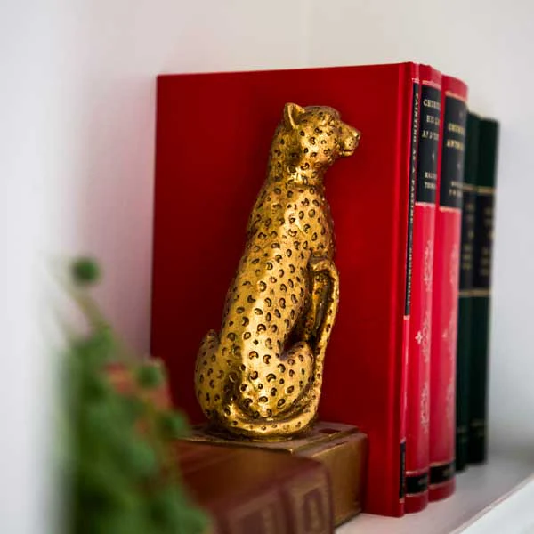 Art Deco Style Gold Leopard Bookends - Image 5