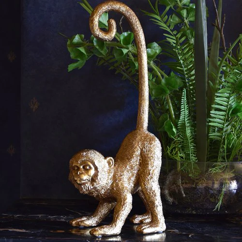Art Deco Style Gold Monkey Ornament