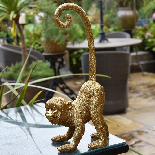 Art Deco Style Gold Monkey Ornament - Image 3