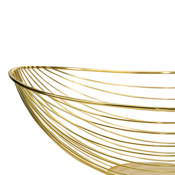 Art Deco Style Large Wire Bowl - Gold - Image 3