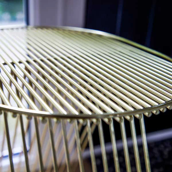Art Deco Style Wire Table - Gold - Image 4