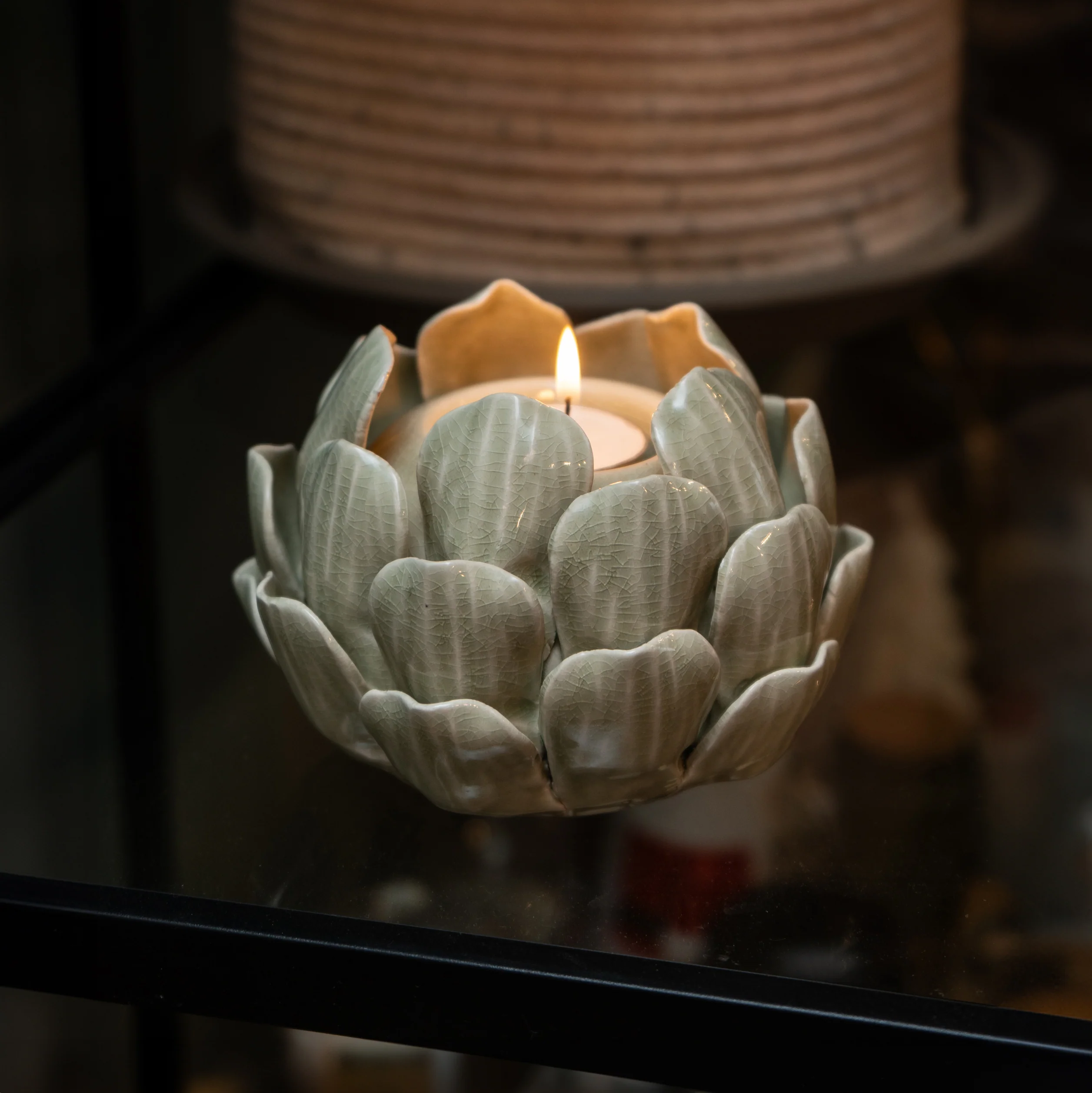 Charming Green Artichoke Candleholder - Image 3