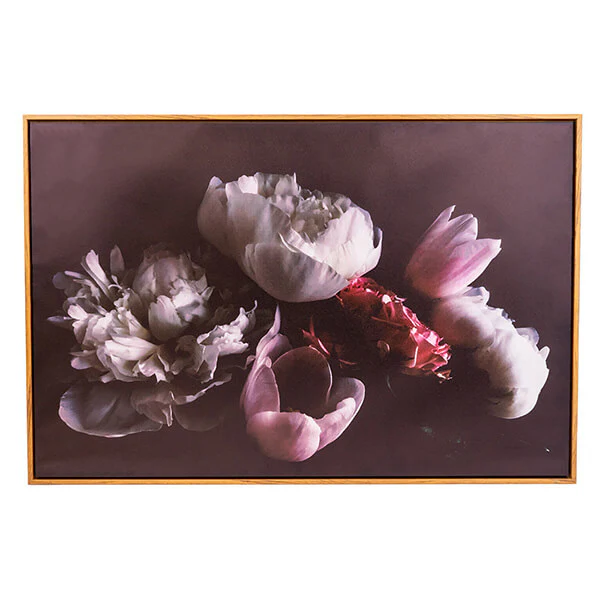 Artistic Purple Flower Print on a Canvas in a Gold Frame - Image 4