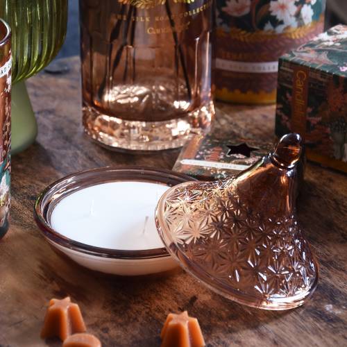 Bergamot & Oud Candle in Amber Brown Glass Holder