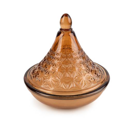 Bergamot & Oud Candle in Amber Brown Glass Holder - Image 3
