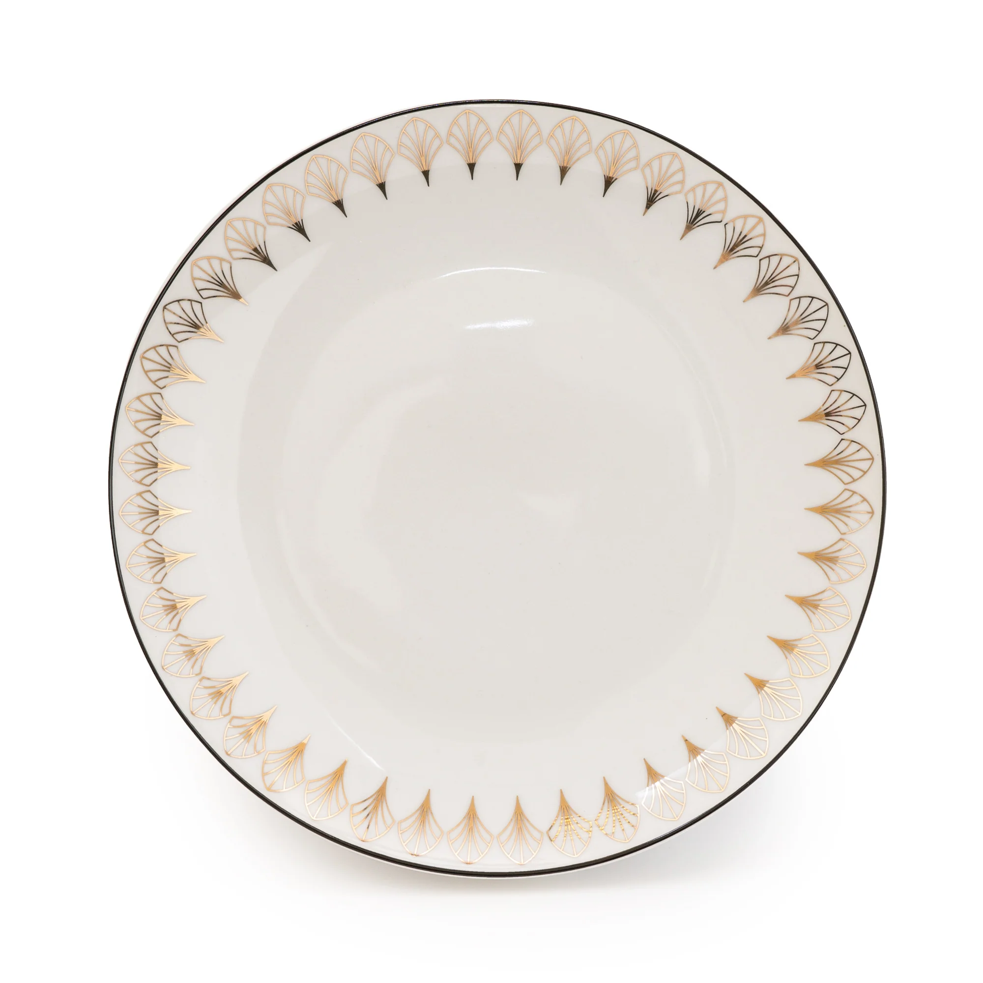 Black and Gold Coupe Dinner Plate - Image 2