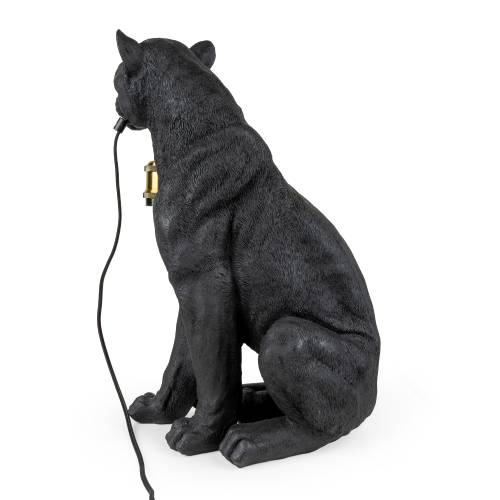 Black Leopard Resin Lamp Base - Image 2