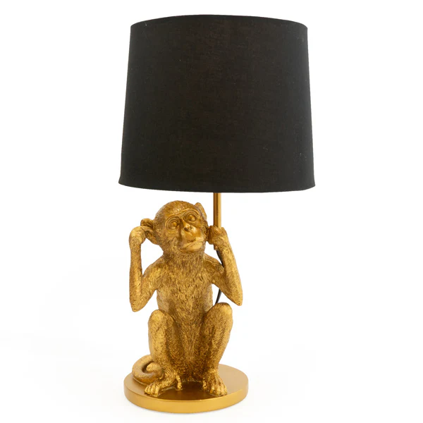 Playful Elegance with Black Monkey Lamp with Matching Shade - Image 5