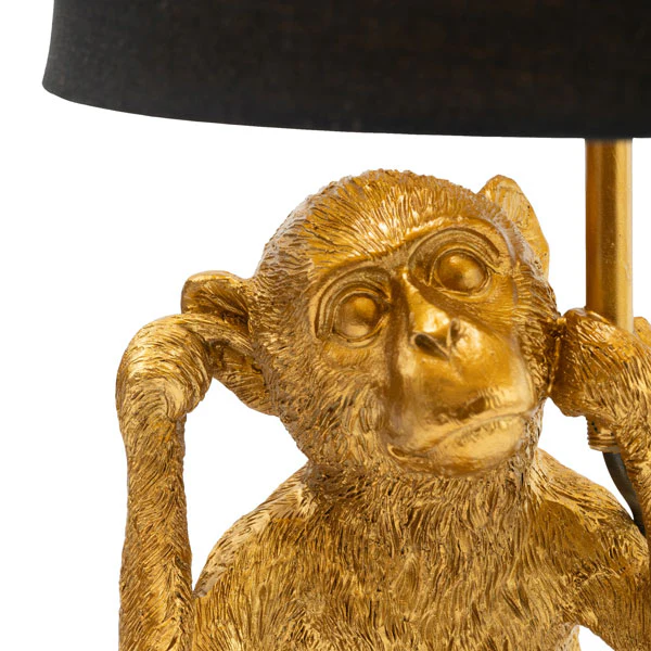 Playful Elegance with Black Monkey Lamp with Matching Shade - Image 7
