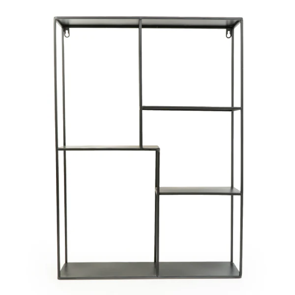 70cm Rectangular Wall Shelf Unit Black - Image 3