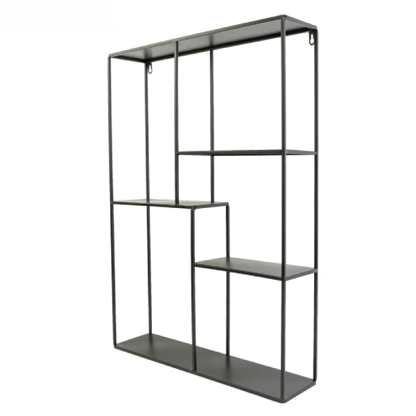 70cm Rectangular Wall Shelf Unit Black - Image 4