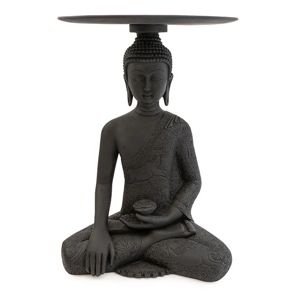 Elegant Black Resin Buddha Table - Image 2