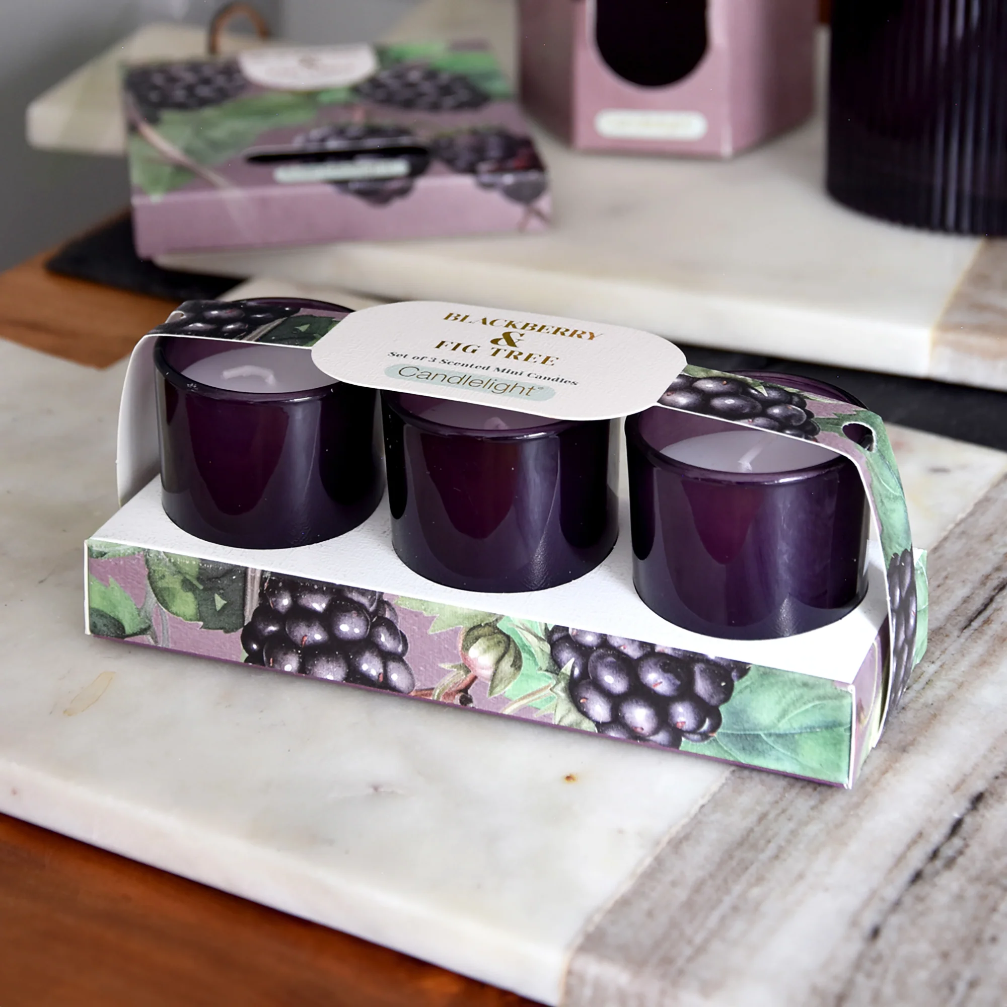 Blackberry & Fig Tree Votive Candle Set