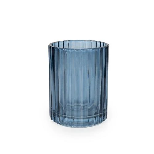Blue Ridged Glass Tumbler - Image 2