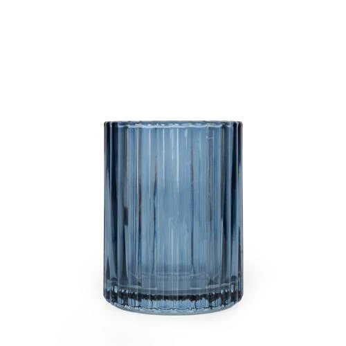 Blue Ridged Glass Tumbler - Image 3