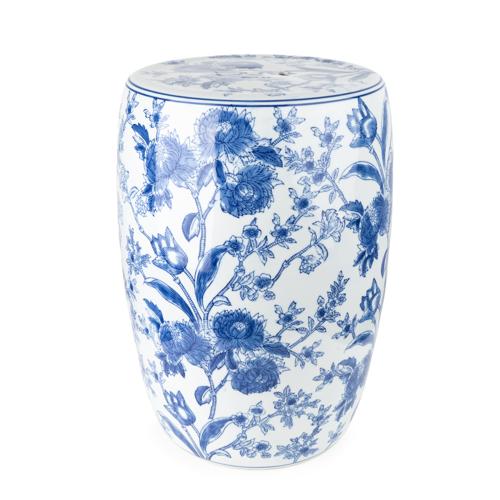Blue & White Ancient-Inspired Stool - Image 3