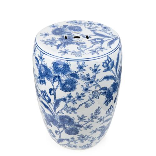 Blue & White Ancient-Inspired Stool - Image 4