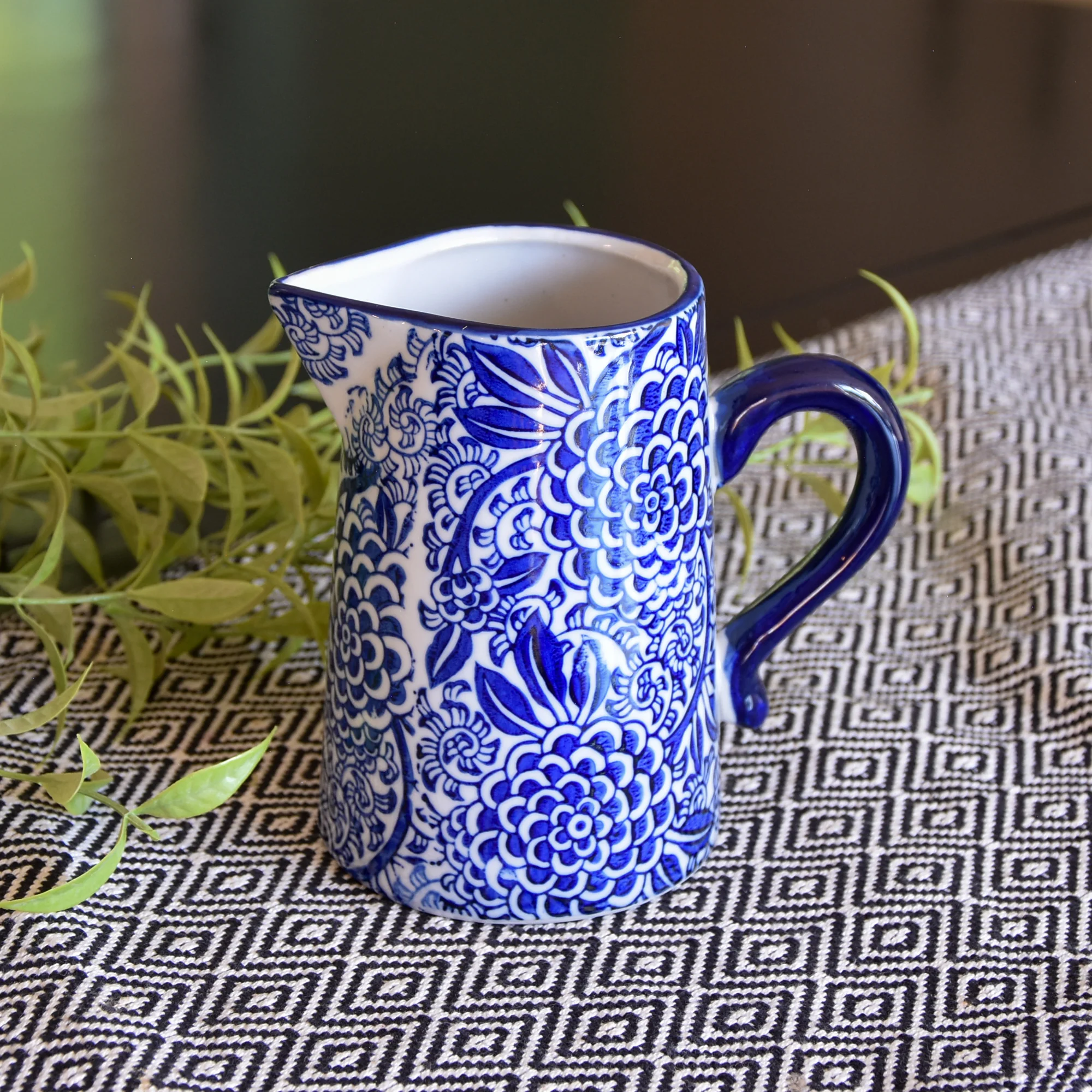 Small Blue & White Milk Jug - Image 2