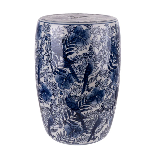 Blue and White Porcelain Parrot Living Room Table - Image 2