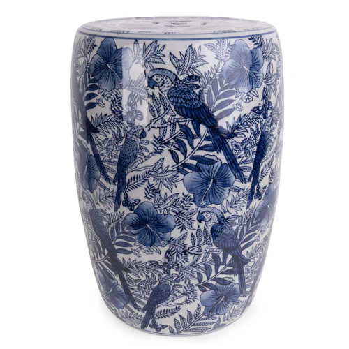 Blue and White Porcelain Parrot Living Room Table - Image 3