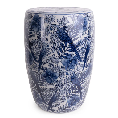 Blue and White Porcelain Parrot Living Room Table - Image 4