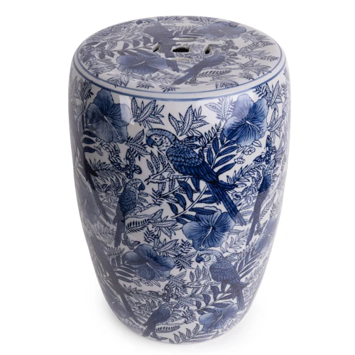 Blue and White Porcelain Parrot Living Room Table - Image 5