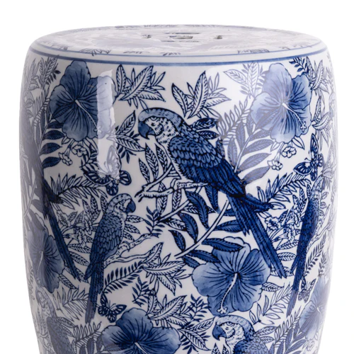 Blue and White Porcelain Parrot Living Room Table - Image 6