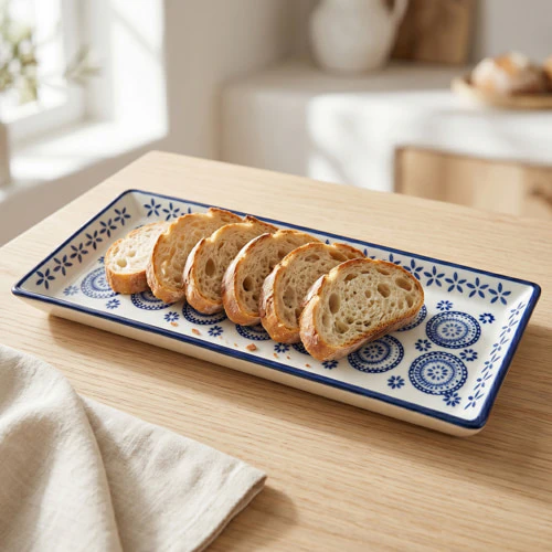 Large Blue & White Rectangular Plate