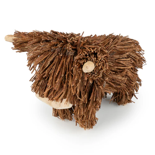 Brown Highland Cow Twig Ornament  - Image 4